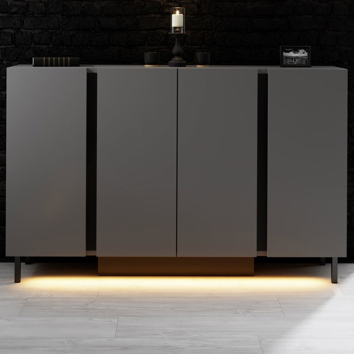 Hanah Home Consola Paris Antracita con Iluminación LED